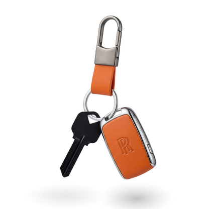 Orange Leather Keychain