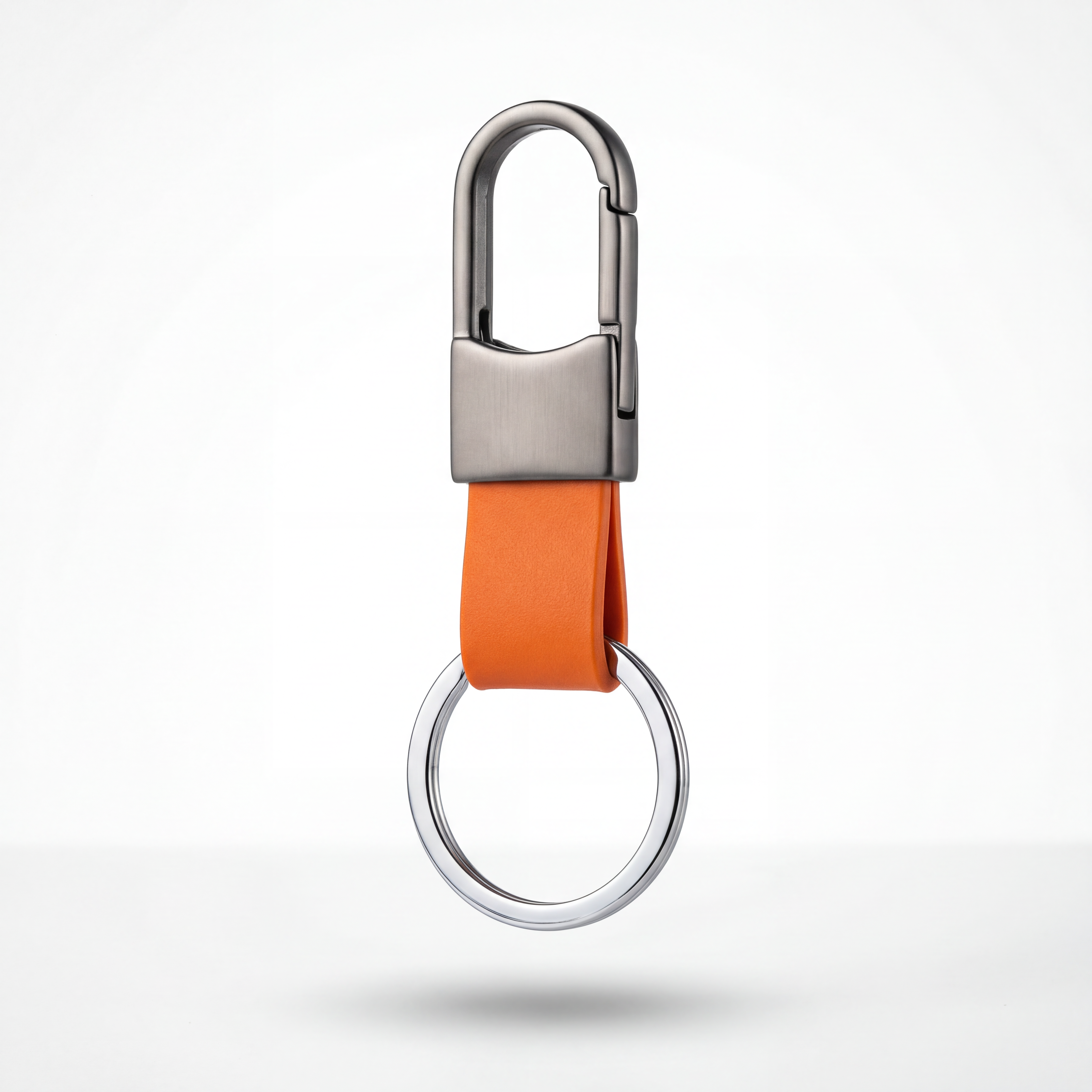 Orange Leather Keychain